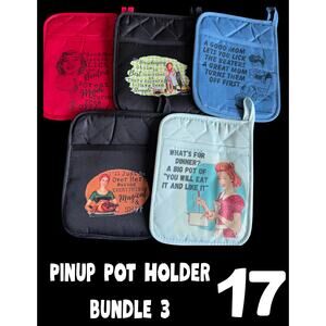 50s Housewife Pot Holders 3 - Brand New - Great Gift - Vendor Show Filler